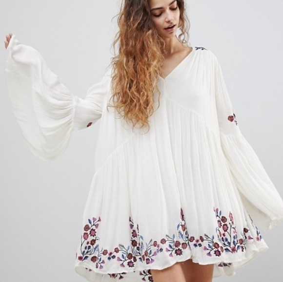 New Free People Te Amo Flared Sleeve Mini Dress - Picture 10 of 10